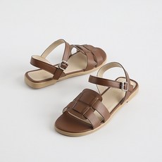 JACK&JILL 女款迷你踝帶扣環涼鞋 JB1345, 245, 棕色