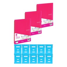 ECO Chungwoon 多色彈簧線圈文件夾 50頁 A4 3入+紙質公文夾 10入, 粉色（春季檔），顏色隨機（政府檔）, 1套