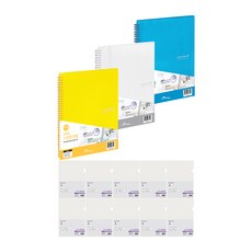 ECO Chungwoon 多色彈簧線圈文件夾 40頁 A4 3入+多色L夾 10入, 隨機發貨（彈簧銼），透明（L夾）, 1套