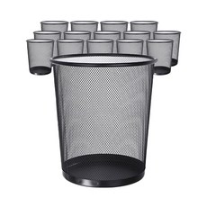 몬드스팟 탄탄한 스테인레스 휴지통 중형 YT_RB185, 블랙, 15개