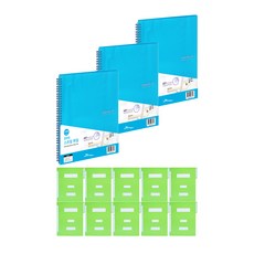 ECO Chungwoon 多色彈簧線圈文件夾 20頁 A4 3入+紙質公文夾 10入, 天空（春天文件），顏色隨機（政府文件）, 1套
