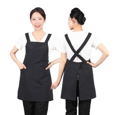 薄款滌綸X型圍裙 S ae48, 黑色, 1個