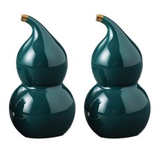 Win-Win Company YT_RC233 室內裝飾陶瓷葫蘆牙籤筒, 綠色, 2個