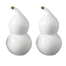 Win Win Company YT_RC233室內陶瓷葫蘆牙籤筒, 白色的, 2個