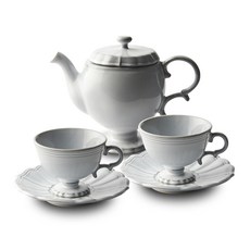 CASA MUUTTI 鼻子補充經典石茶壺套組兩人, 1套, 2p杯+茶壺