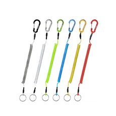 BOOMS FISHING T04 登山扣彈簧繩 6件組 BFFAT0460600, 混合顏色, 1套