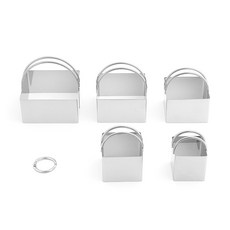 不鏽鋼方形餅乾模具組 5入, 單色, 1套