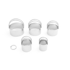 不鏽鋼圓形餅乾造型壓花模具 5種組合, 1組, 單色