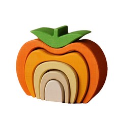 Scandiko Waldorf疊疊樂原木拼圖 南瓜, 1個, 6件