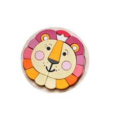 스칸디코 발도르프 원목 블록 교구 라이언 퍼즐 26p, 칼라, 1개