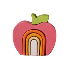 孩童蘋果圖案木頭拼圖, 1個, 4件