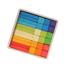 스칸디코 발도르프 원목 믹스 블록 세트 30p, 레인보우, 1개