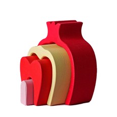 Scandico華德福疊疊樂原木拼圖石榴, 1個, 4件