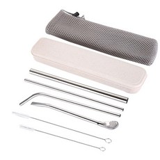 不鏽鋼吸管硬殼套組, 1套, 6入