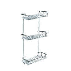 鋁製浴室一字型3層層架, 混合色, 1個
