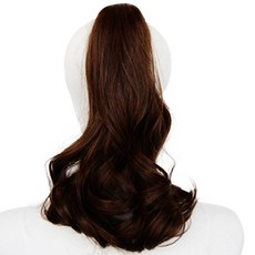 S-holic S捲波浪小髮夾蕾娜馬尾假髮, 1個, 自然棕色