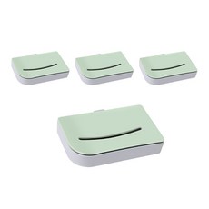 雙層方形肥皂架, 綠色, 4個
