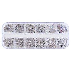 트렌드 데코 평스톤 네일파츠, 크리 + ab크리, 1개