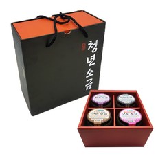 綜合風味鹽巴禮盒4件組 大蒜鹽+海草鹽+天日鹽+黃土鹽, 1套
