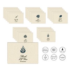 復古植物訊息卡 6款 x 5張 + 貼紙, 隨機出貨(貼紙), 1套