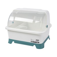 附蓋自動排水碗盤瀝水架, 綠色, 3層