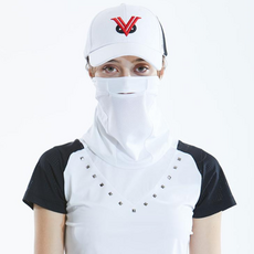 NEVERMINDALL 素色抗UV高爾夫面罩, 白色的