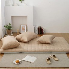 素色純棉絎縫床墊套 + 香草床墊芯套組