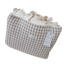 一體式四季午睡組, 象牙白被子+格子米色