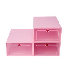 鞋盒鞋子收納盒 大 3入, 粉色的