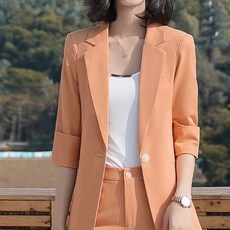 PAPERMENTS 女款休閒九分袖西裝外套+西裝長褲套裝