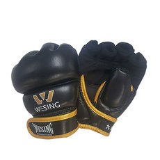 WESING 運動 MMA 開放式手指拳擊手套, 黑色的