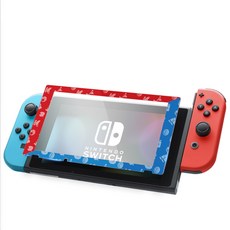 호후 닌텐도 스위치 풀커버 강화유리 액정보호필름 마리오레드 + 블루, 1개