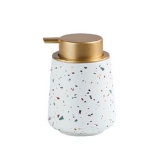 斑點陶瓷洗劑按壓瓶, 矮圓形, 1個