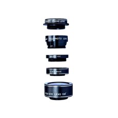 APEXEL 5合1 魚眼 + 0.63x 廣角鏡頭 + 15x 微距鏡頭 + 2X 望遠鏡頭 + CPL 手機鏡頭套組, 混合色, 1套