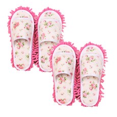 JK超細纖維清掃拖鞋 花朵, 2個