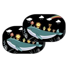 3秒酷 車用黏貼式遮陽板, 2個, NO5鯨魚