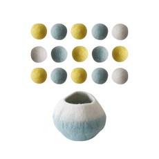 Udada Cat Pastel 多毛球 15p + 毛籃套組用於存儲, 隨機發貨, 1套