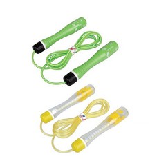 金秀烈跳繩兒童角色跳繩 2 件套, 蠟筆小新(綠色), 哆啦A夢(黃色)