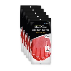 MEGA GRIP 圓點手套 S, 紅色的, 5個