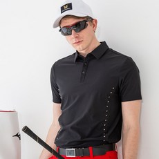 NEVERMINDALL EURO MQ 鉚釘 Standia 翻領高爾夫T恤 TS008