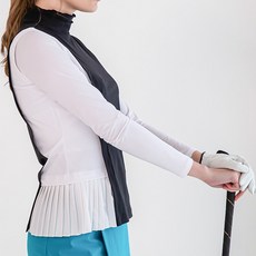 NEVERMINDALL Deyson B&W 風琴褶無袖高爾夫T恤 TS070