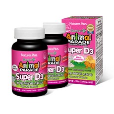 Natures Plus 孩童維他命D3咀嚼錠, 60顆, 2瓶