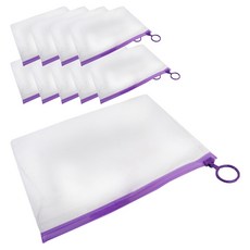 透明布紫環鉤PVC拉鍊袋20號, 10個裝, 1個
