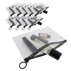 透明布黑色環圈PVC拉鍊袋20號, 10入, 1組