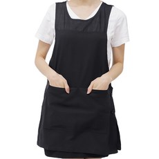 어깨등망사 원피스 앞치마 L LA69, 검주검정, 1개