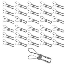 不鏽鋼多用途夾, 60個, 單一顏色