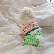 Grooming Dog 狗狗俏皮腰部開口連身衣, 櫻桃