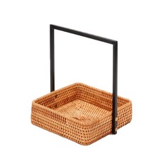 室內擺飾藤編籃 方形 3240671, 單色