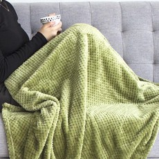 living M 鬆餅格紋超細纖維毯