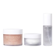 BRAZILIAN SECRET 磨砂膏草莓香 250g+舒緩噴霧 50ml+亮白霜 50g, 1套